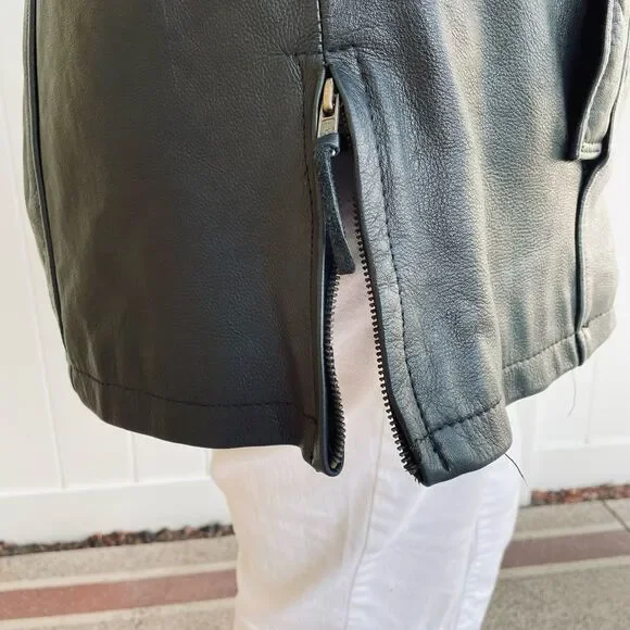 LEATHER MOTORCYCLE JACKET, HEAVY, UNISEX